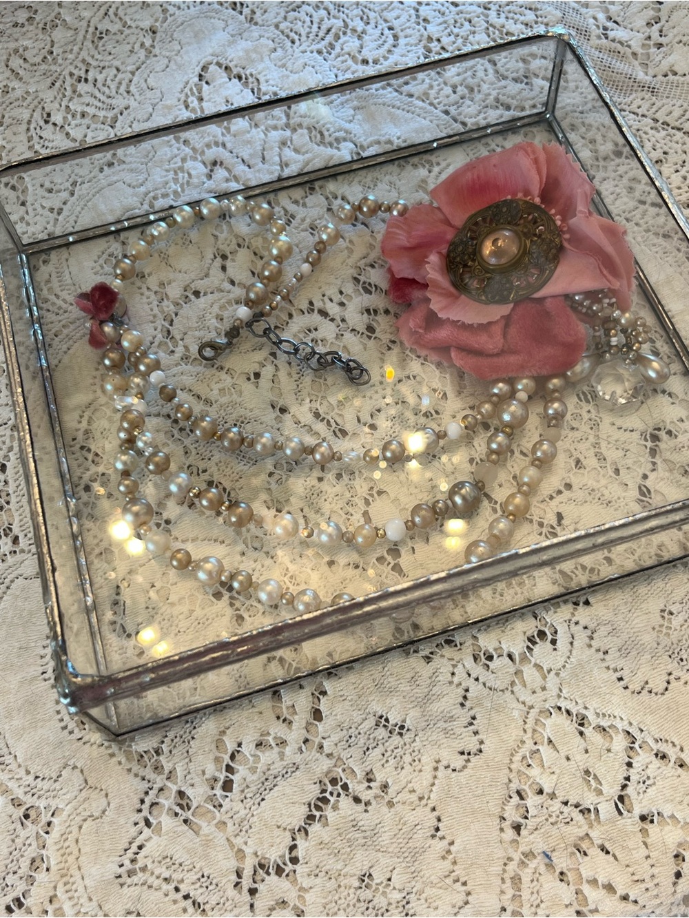 NWOT Marie Antoinette inspired pearl flower necklace handmade